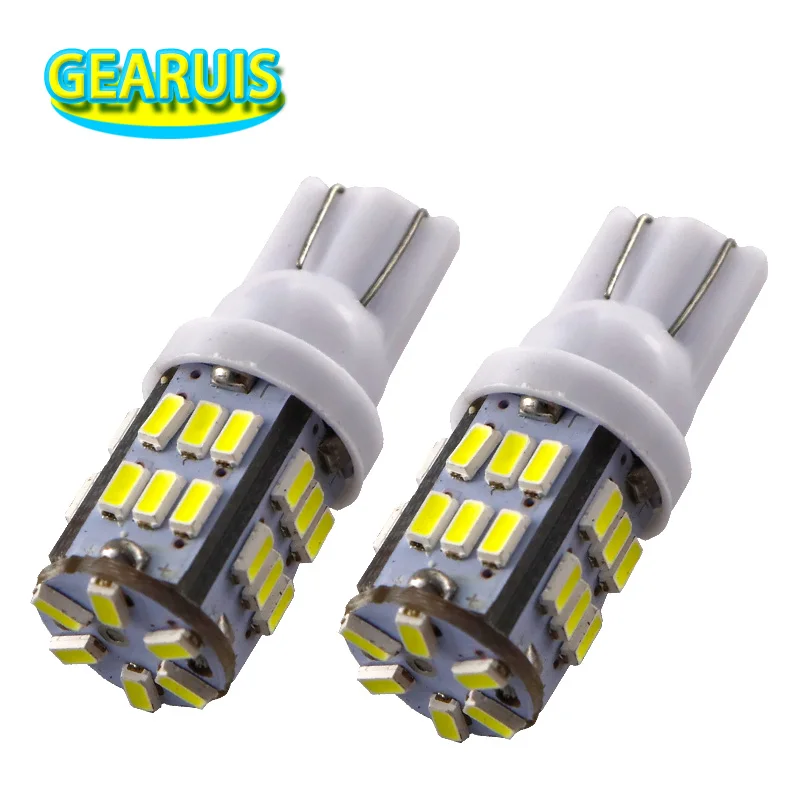 

50pcs Car Styling LED T10 30 SMD 3014 2W 0.15A W5W 194 168 501 Wedge Lamp Bulbs For Side Marker clearance Light blue red 12V