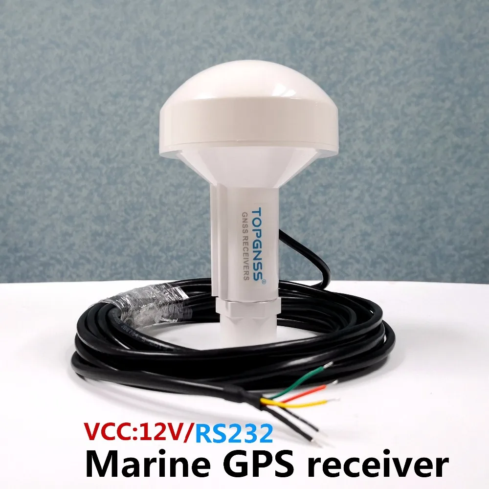 TOPGNSS RS232 GPS marine GPS receiver antenna module NMEA 0183 baud rate 4800 voltage 12V  cable is 5 meters.