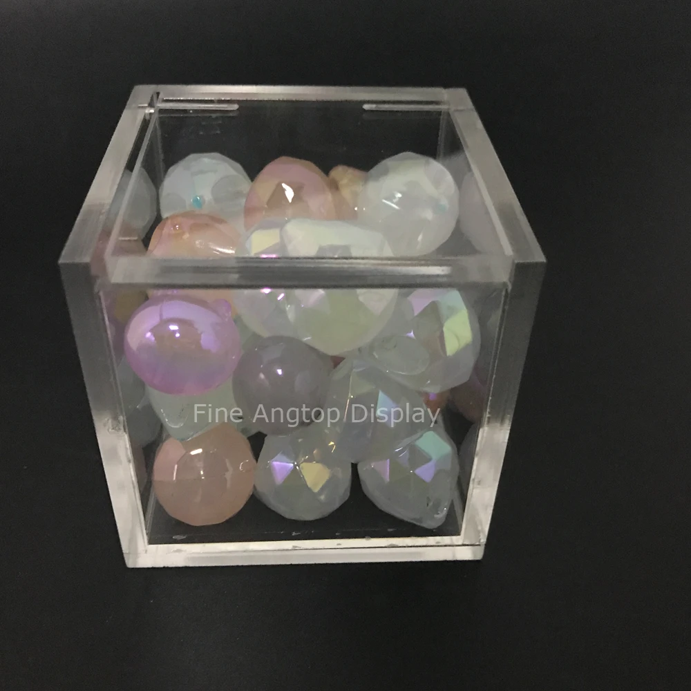 

small luxury clear acrylic wedding cube box jewelry gift box