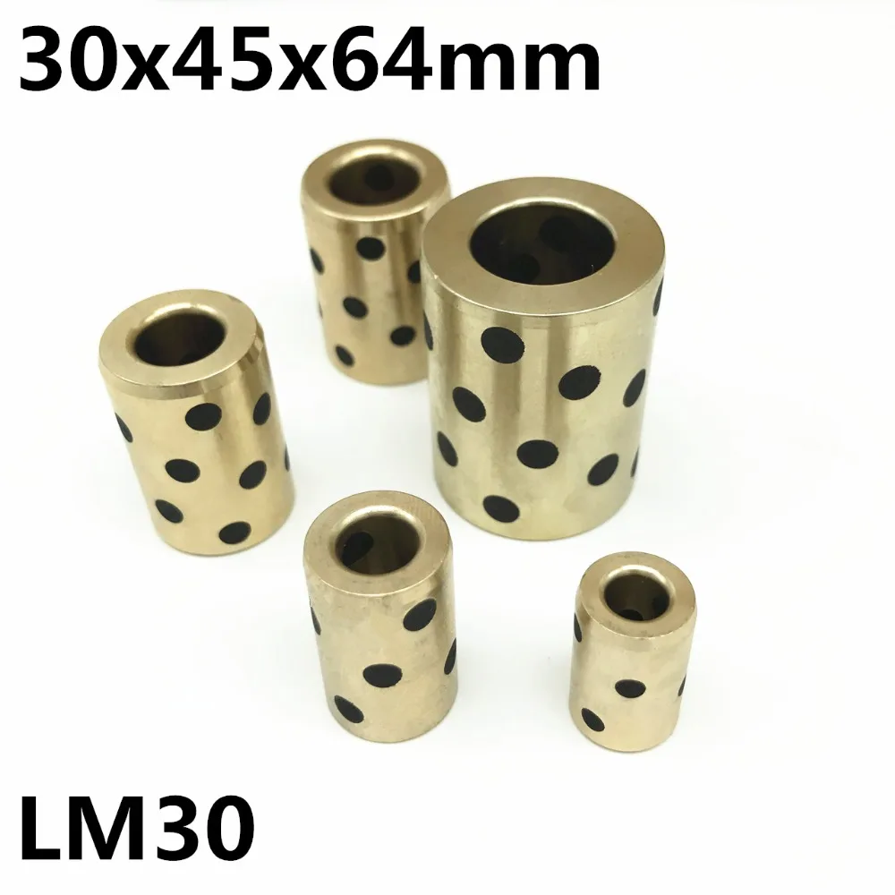 

4pcs 30x45x64 mm linear graphite copper set bearing copper bushing oil self-lubricating bearing JDB Free shipping LM30UU LM30