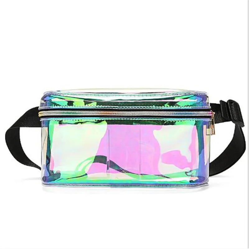 

2019 PVC Waterproof Transparent Waist Bags Laser Waist Pack Clear waist bags Belt Bum Holographic Fanny Pack Women