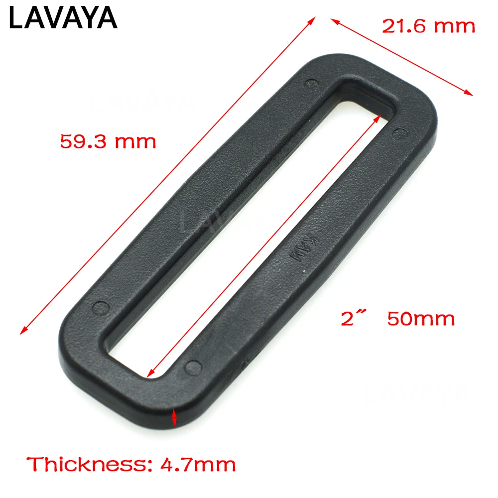 Plastic Black Loops Adjustable Buckles Rectangle Rings Backpack Straps Webbing Bag Parts Travel Bag Leisure Backpack accessory