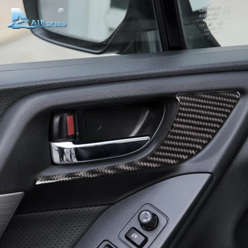 Real Soft Carbon Fiber Sticker for Subaru Forester 2013 2014 2015 2016 LHD RHD Car Inner Door Handle Accessories Interior Trim