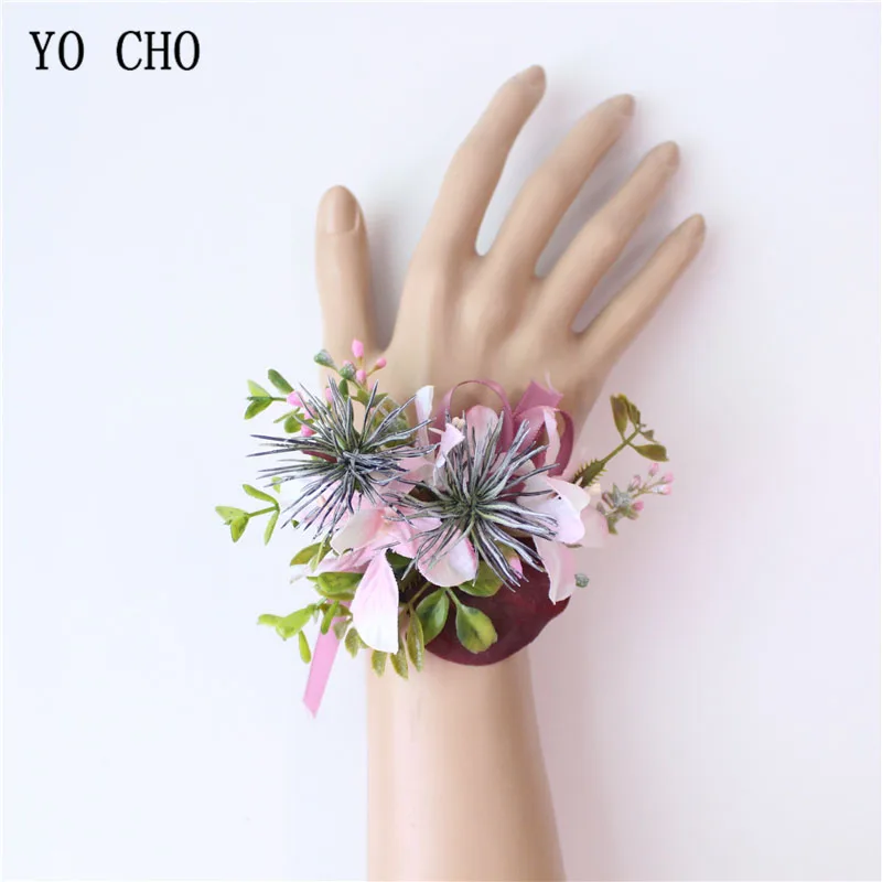 Hình Cho Cưới Cô Dâu Cổ Tay Áo Khoác Nữ Họa Tiết Chú Rể Boutonniere Tơ Nhân Tạo Hoa Lan Cây Bách Lá Vòng Tay Vũ Hội Đảng Corsages