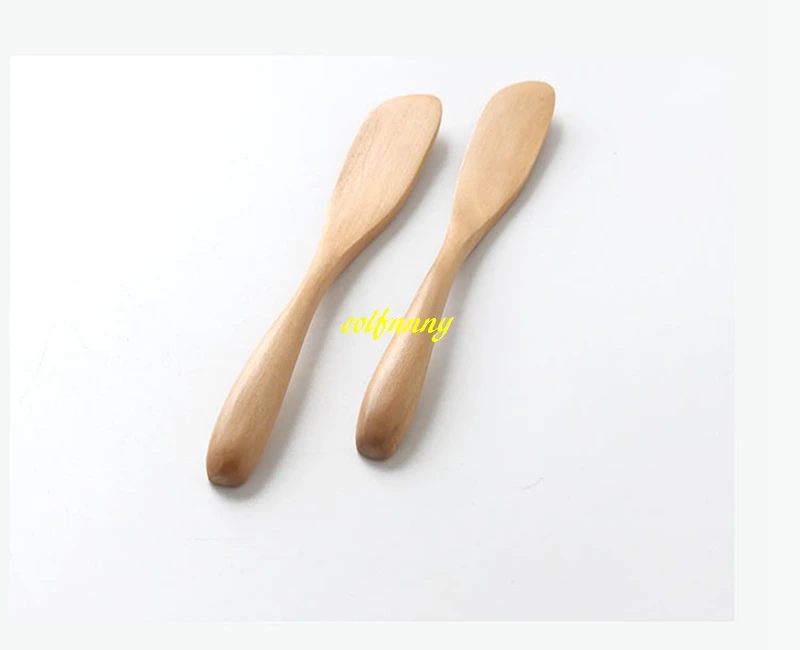 

500pcs/lot Fast shipping 15*2.3cm Natural wood cheese knife wooden mask knife Butter knife Jam knife Wood cutter tableware