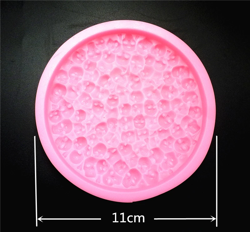 Small Skeleton Head Circular Silicone Mold DIY Handmade Resin Gypsum Concrete Crystal Dropping Glue Mold Remanufacturing Crafts