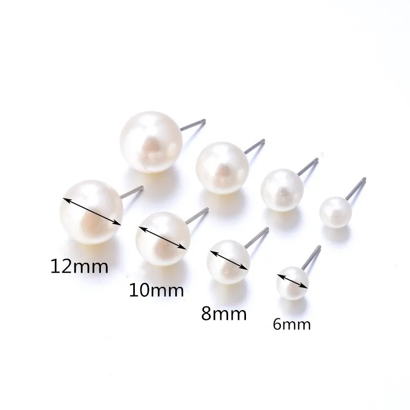 12 Pairs White Simulated Pearl Earrings Set For Women Jewelry Big Small Ball Stud Ear Bijouteria Brincos Bijoux