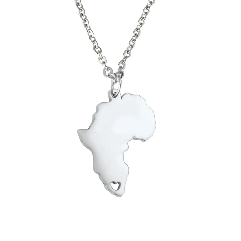 MYLONGINGCHARM-10pcs map charm-Africa map pendant--Blank polished steel pendant-Necklace Pendant19x25mm-G2840