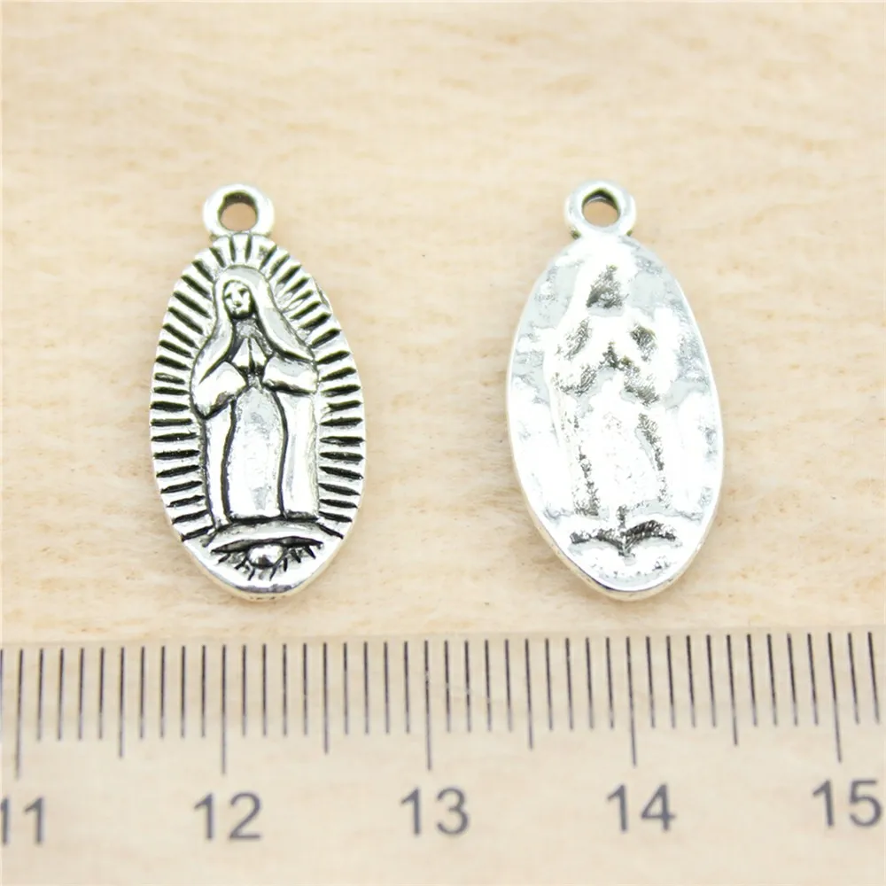 62pcs/lot 23*11mm ancient silver Virgin Mary charm Pendants DIY jewelry for bracelet necklace earring