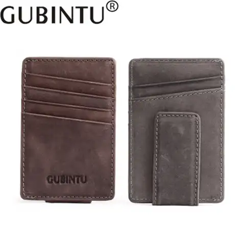 GUBINTU 정품 가죽 미니 슬림 남성 지갑, 머니 클립, 비즈니스 ID 신용 카드 케이스 홀더, 남성 카드 지갑, 동전 주머니 Best5 GUBINTU 정품 가죽 미니 슬림 남성 지갑, 머니 클립, 비즈니스 ID 신용 카드 케이스 홀더, 남성 카드 지갑, 동전 주머니 Best5