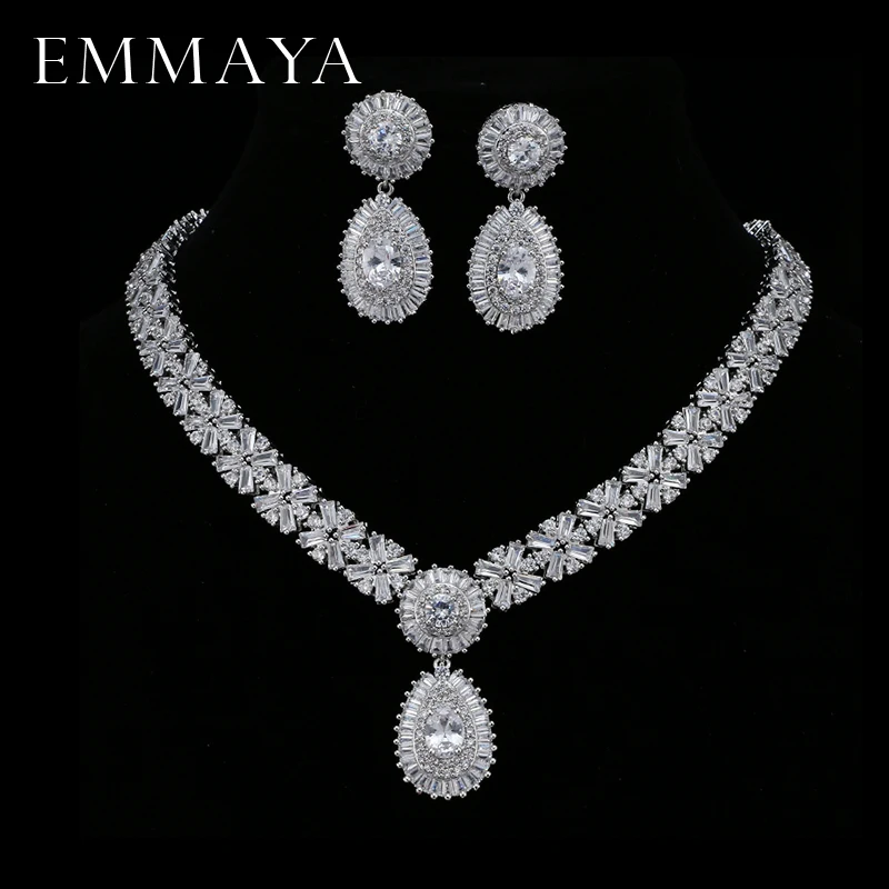 

EMMAYA New Luxury 2017 Nigerian Wedding Accessories African CZ Beads Jewelry Sets Crystal Bridal Necklace For Brides