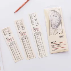 Simple Transparent Plastic Regles Straight Ruler Drawing Templates Stationery