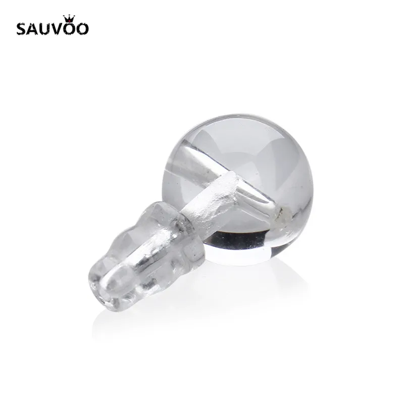 SAUVOO 2set Bulk Stone Crystal 3 Hole Guru Beads 12mm Buddha Head Spacer End Beads fit Beaded Bracelet Necklace Connector