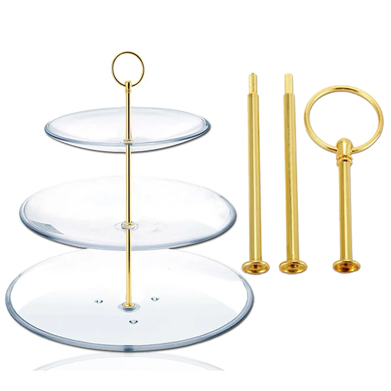 

Mini Metal Rod 3 Floor Tiered Wedding Cake for Cake Stand Cake Holder Pies Sale -- FP8