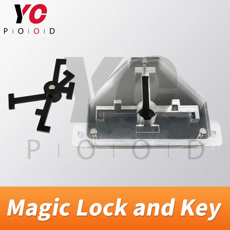 

Magic lock and key Escape room props put the key into right position to unlock with light effect takagism game prop from YOPOOD