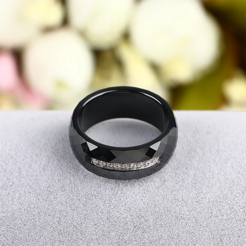 2019 Party Ceramic Rings For Women Zircon White Wide Female Rings Fashion Jewelry With Full US Size Gift For Lovers