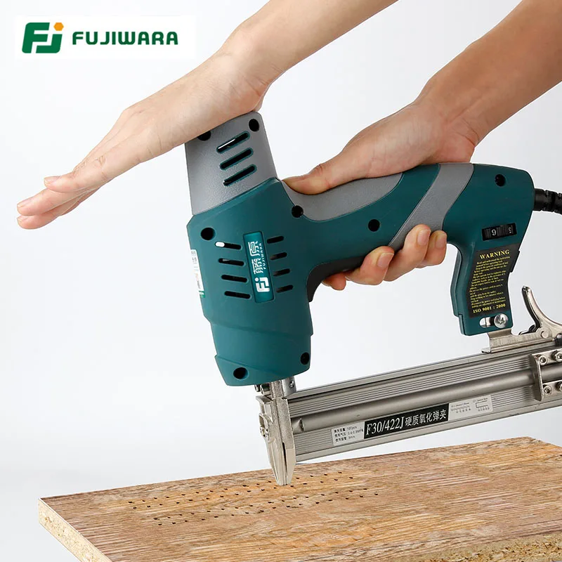 FUJIWARA-pistola de pregos elétrica, uso único, duplo uso grampeador de unhas, 422J Nails, F30 Straight Nail Gun, ferramentas de madeira