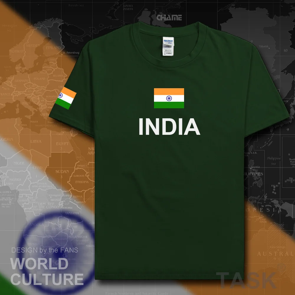 Republic of India t shirt man tee 2017 t-shirt cotton nation team cotton meeting fans streetwear fitness country IND Indian flag