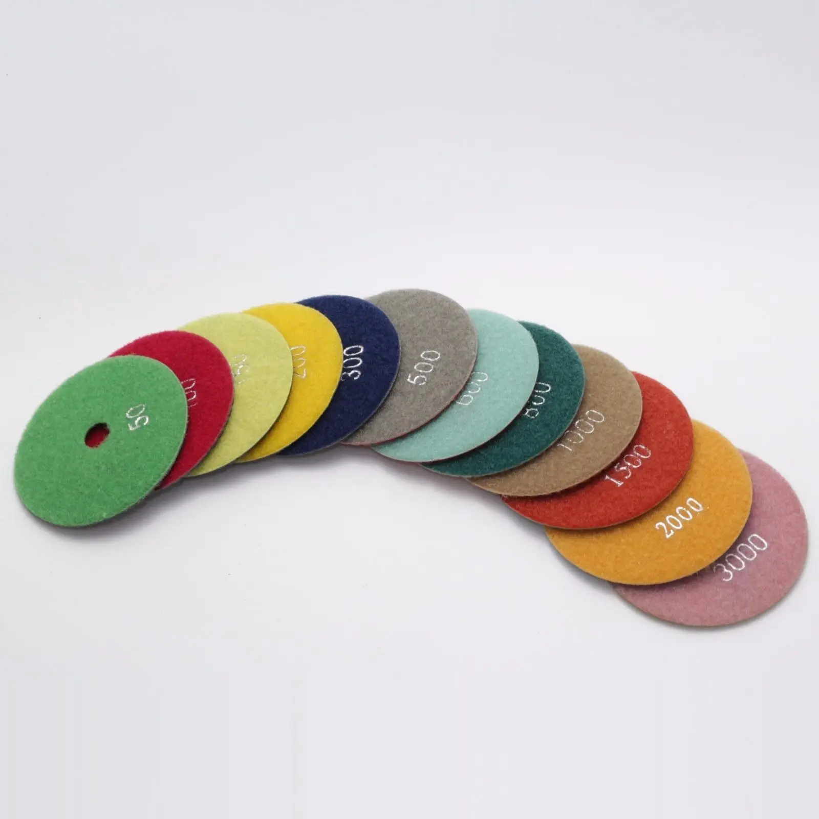 12Pcs 4" inch Diamond Wet Polishing Pads Set for Granite Stone Marble Concrete ILOVETOOL