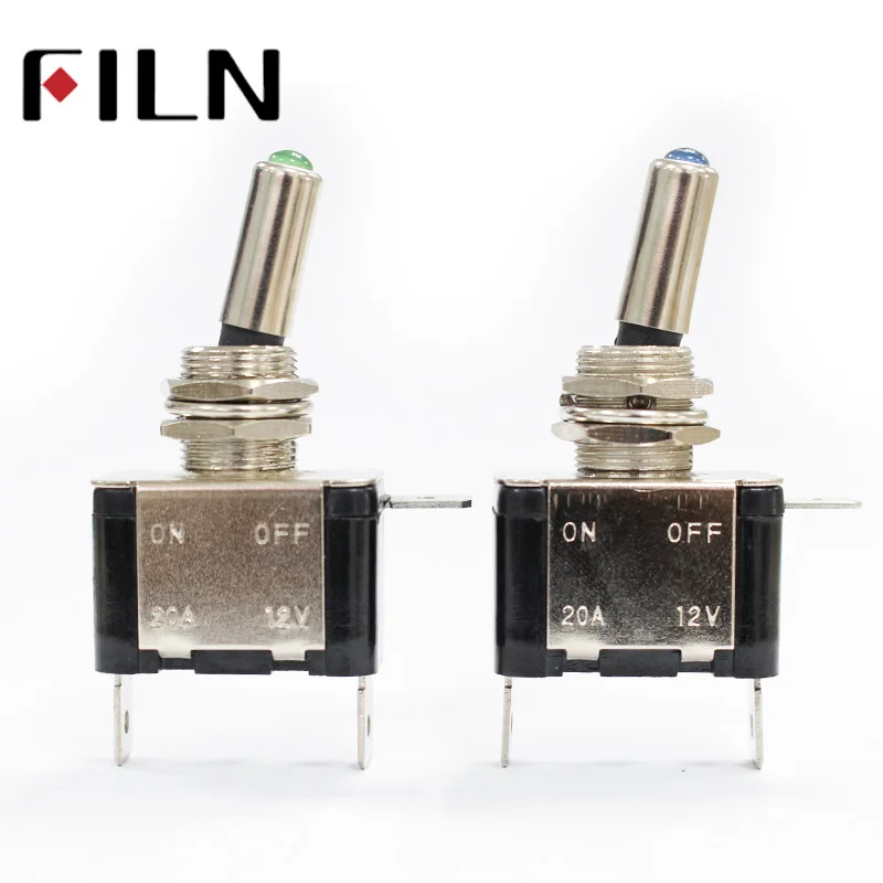 FILN 1PCS 12V 20A  Car Auto Cover LED Light  Toggle Rocker switch with Auto switch 12v led