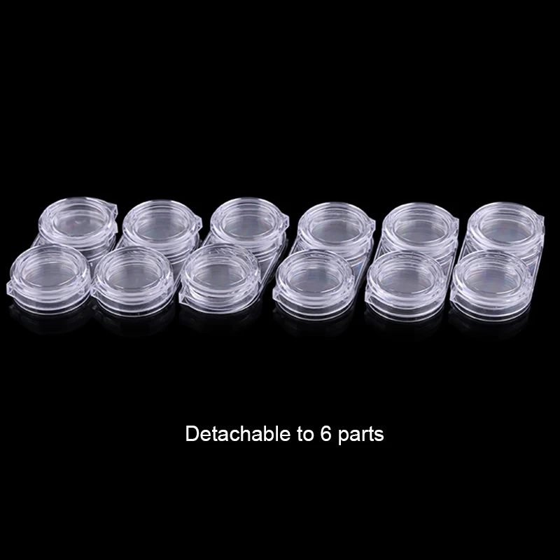 12 Compartments Detachable Nail Art Rhinestone Case Transparent Empty Nail Art Tip Glitter Box Storage Organizer Jewelry Holder