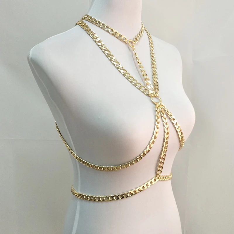 New design Punk luxury chunky chain Bikini Exclusive Heavy Custom Summer Style Body Chain BY0014