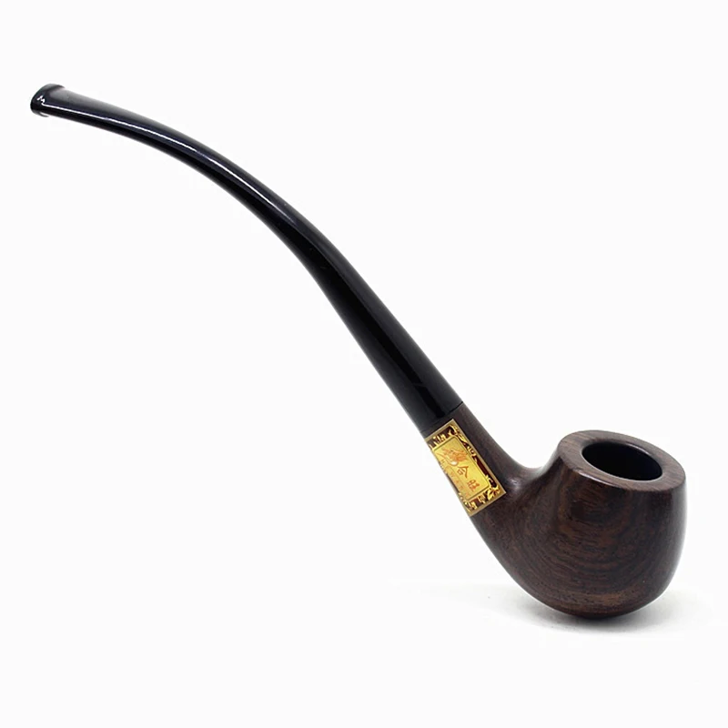 Ebony Wood Pipe Smoking Bent Type Pipes Accessories Carving Pipe Smoke Tobacco Cigarette Oil Filter Acrylic Holder Pipes