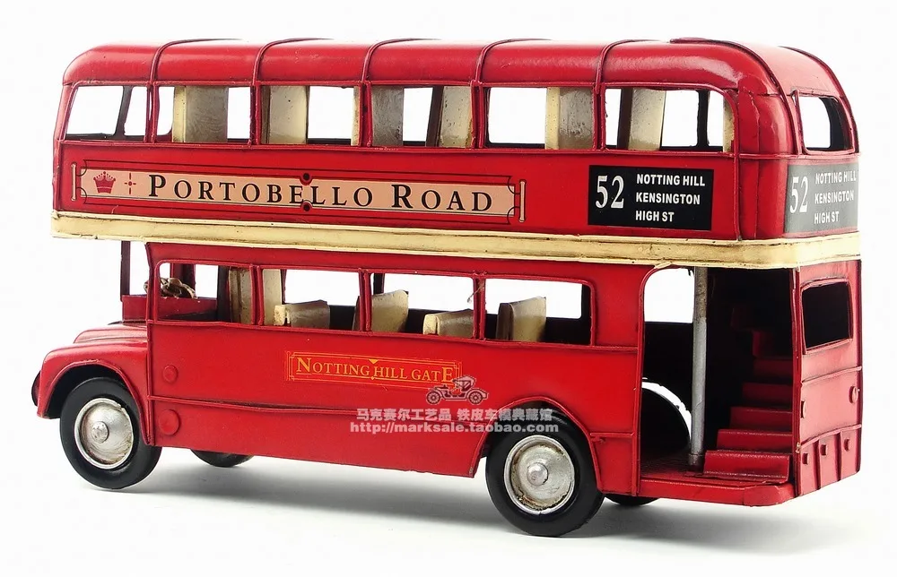 1966 Double-Decker Sightseeing Bus Model valentine's day gift Home decor, bars, restaurants, coffee shops, decorations