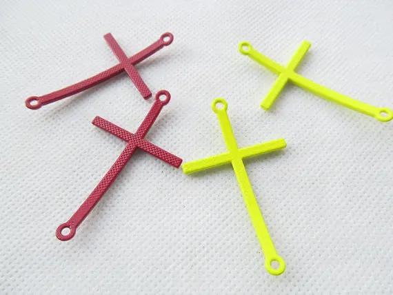 10pcs 29.30x49.40mm Red/Yellow Enamal Sideway Blank Cross Connector Pendant Charm/Finding, For Necklace & Bracelet,DIY Accessory