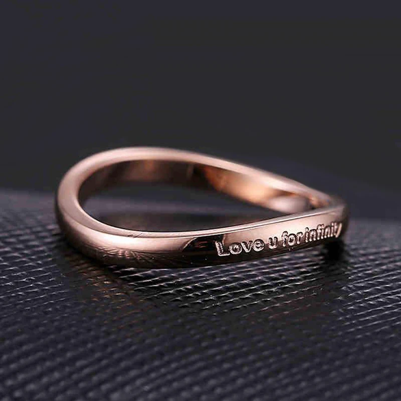 Fashion Jewelry Wholesale High Quality Love for Infinity Irregular Distortion Ring 316L Stainless Steel Woman Love Tail Ring