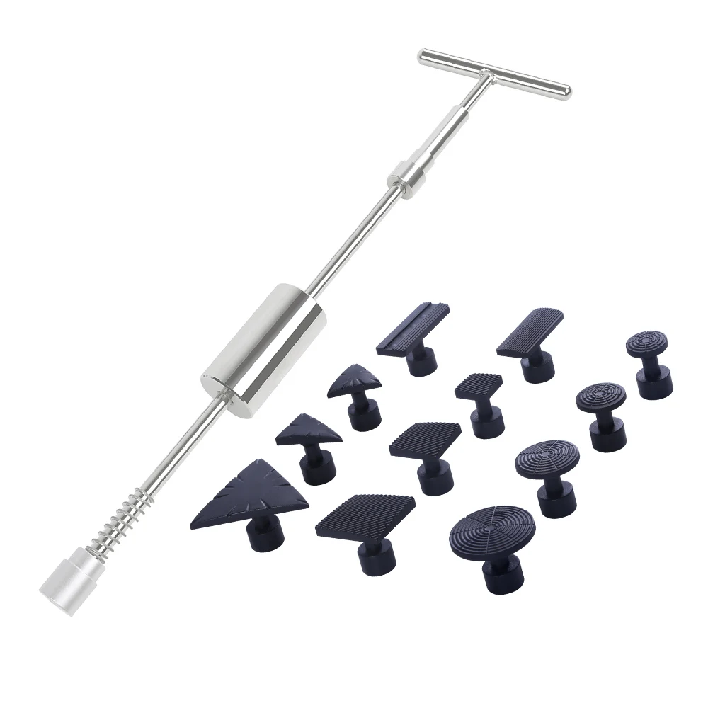PDR Tools 2 in 1 Slide Hammer Reverse Hammer Paintless Dent Repair Tool Auto Car Body Dent Puller Kit Glue Tabs Suction Cups