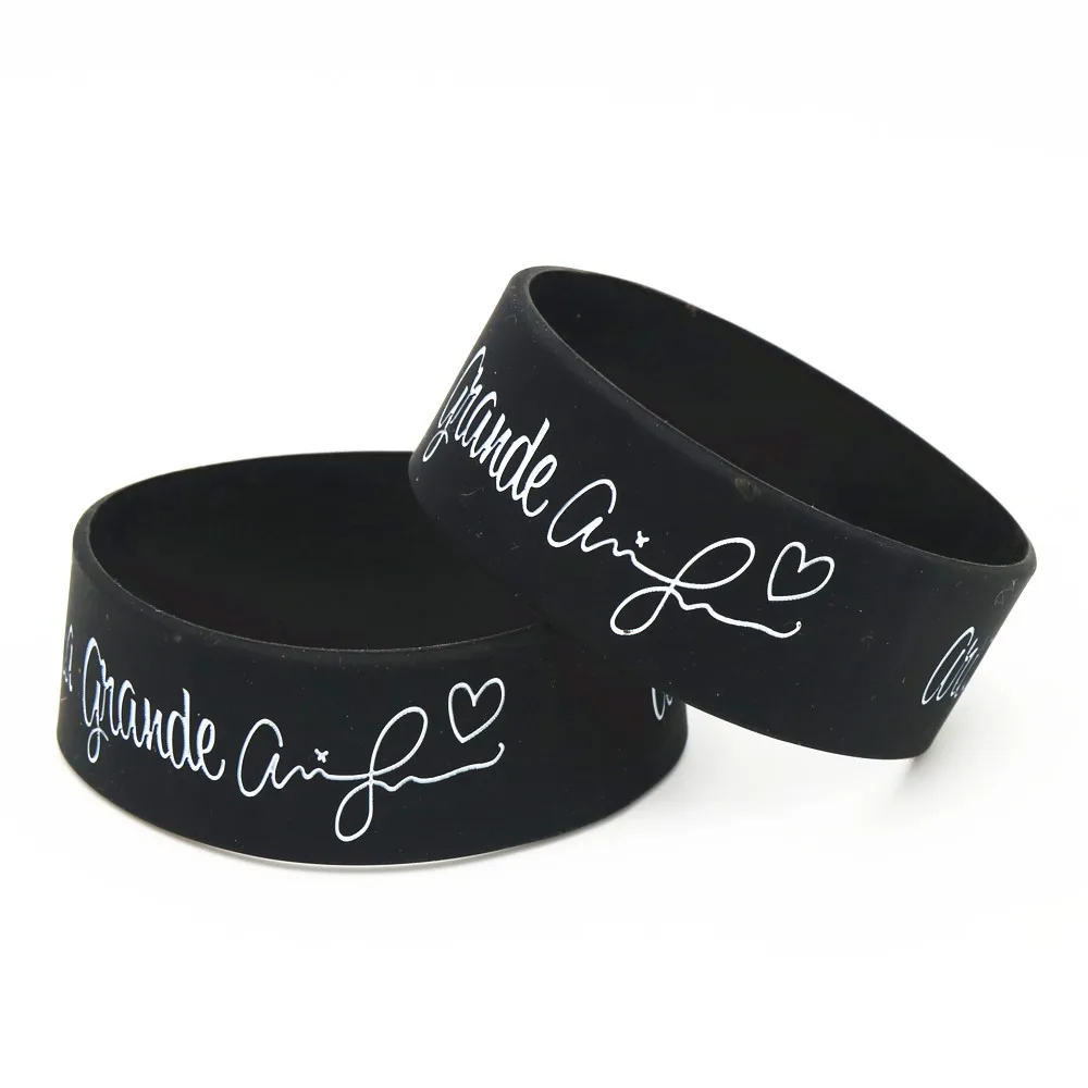 1PC One Banda House Wide Band Music Star Rubber Bracelets&Bangles Wide Black Ariana Grande Silicone Wristband Fans Gifts SH212