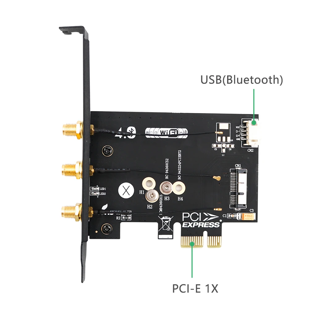 Bcm943602cs bcm943224pciebt2ワイヤレスwifi Bluetooth 4.0モジュールカードからpci-e 1xアダプターforhackintosh appe、Wifi hackintosh