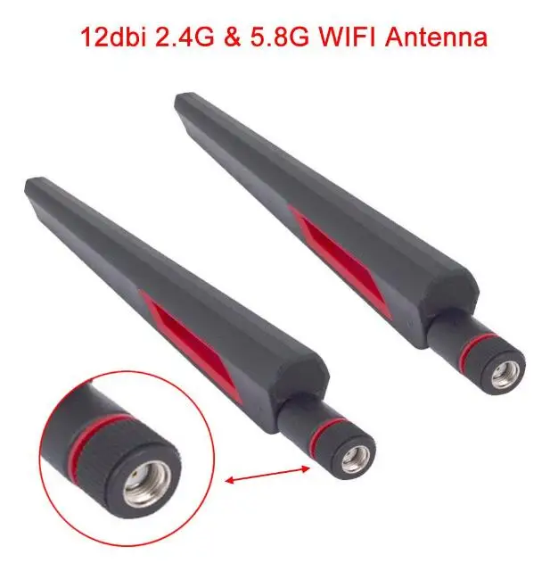 3pcs/lot Strong signal 12dbi Dual band WIFI Antenna 2.4G 5G 5.8G RP SMA female Universal Amplifier WLAN Router Antenne Booster