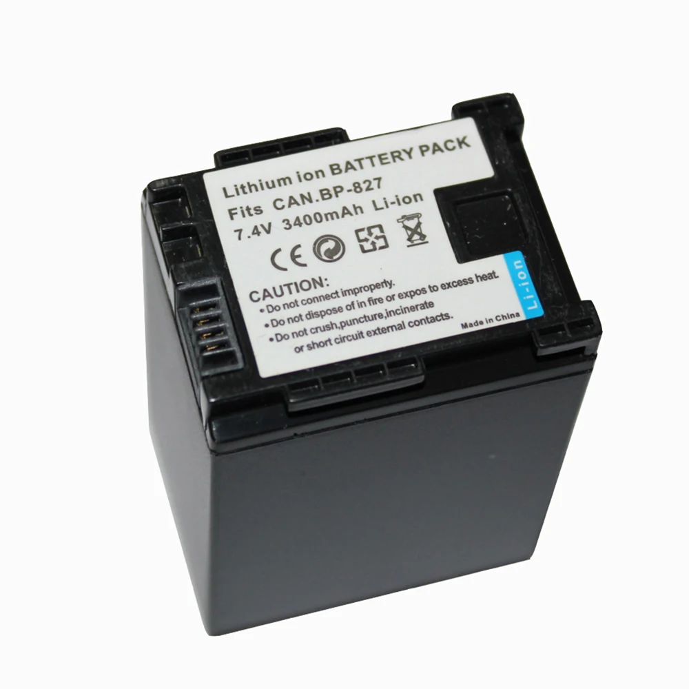 7.4V 3400mAh BP-827 BP 827 BP 827 Replacement camera Battery Pack for CANON HF20 HF21 HF S11 HF S10 HF11 Wholesale