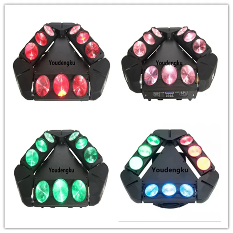 

4 pieces stage spider dj light moving head 9x10w rgbw 4 in 1 led dmx cheap Adj led spider beam moving head light