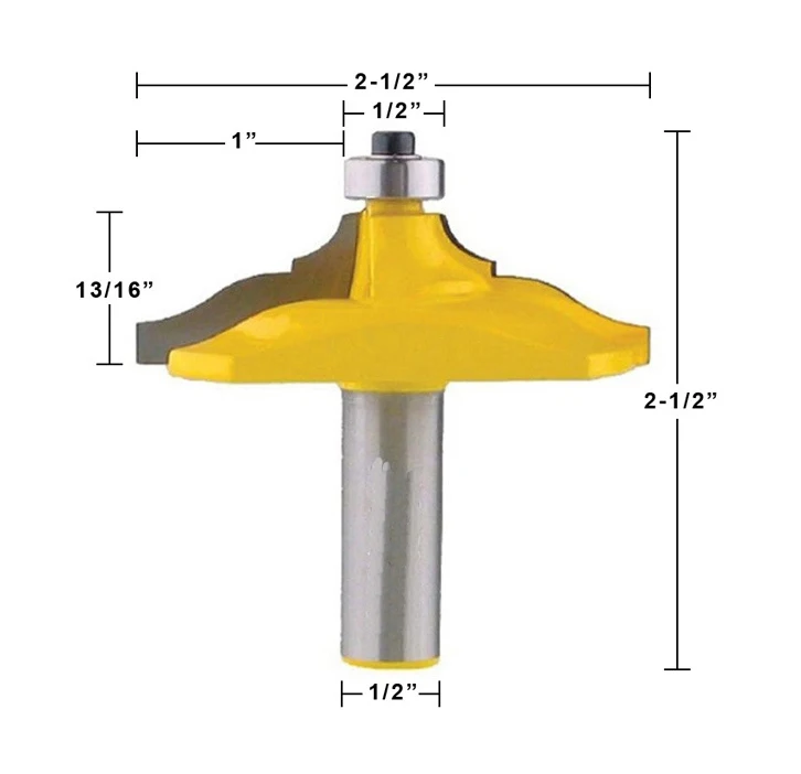 2 Bit 1/2 "Haste Corrimão Router Bit Set-Classical Cimácio/Flauta Carpintaria cutter Tenon Cortador para Madeira ferramentas