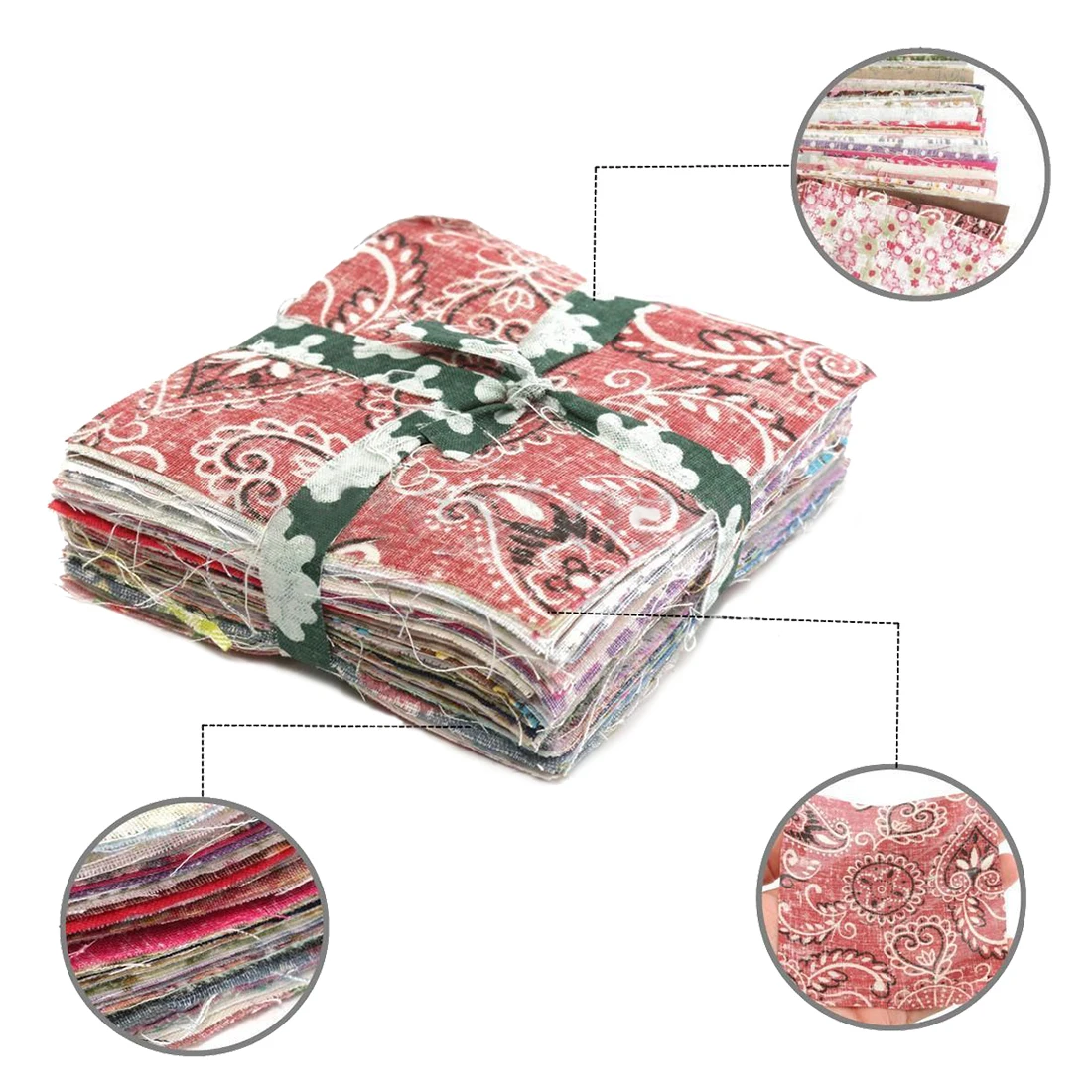 100Pcs 10x10cm Square Floral Cotton Fabric Patchwork Cloth For DIY Craft Sewing
