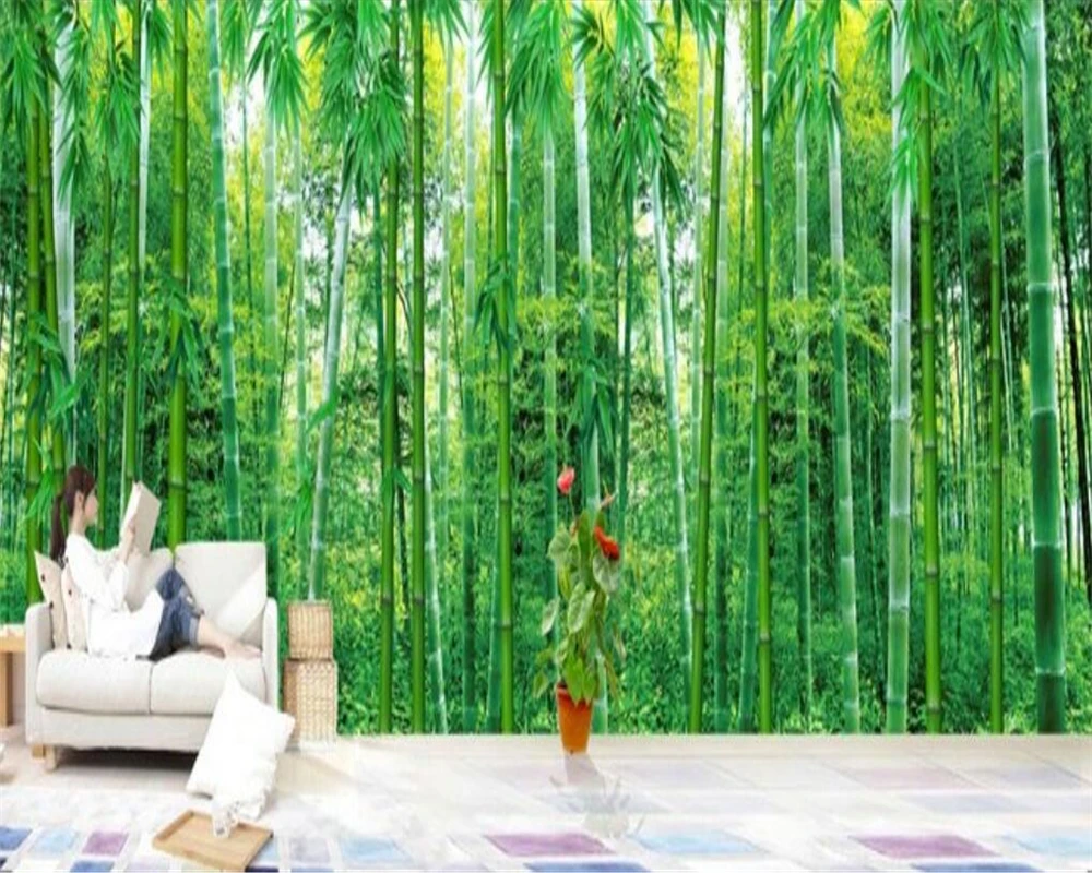 

Beibehang 3D wallpaper huge bamboo living room TV background wall home decoration background mural photo wallpaper for walls 3 d