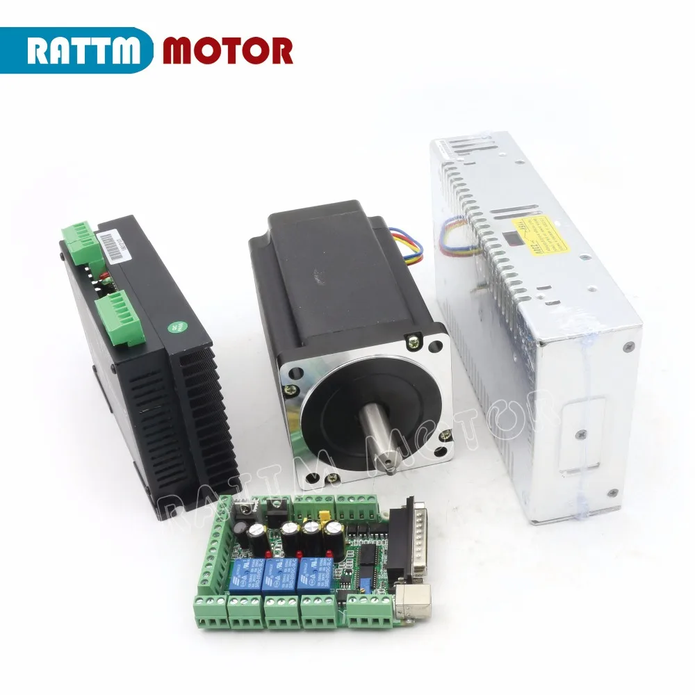 CNC Stepper Motor kit Nema34  (Dual shaft)154mm/ 1600oz-in/5.0A  & stepper Driver 6A/80VDC 256 Microstep