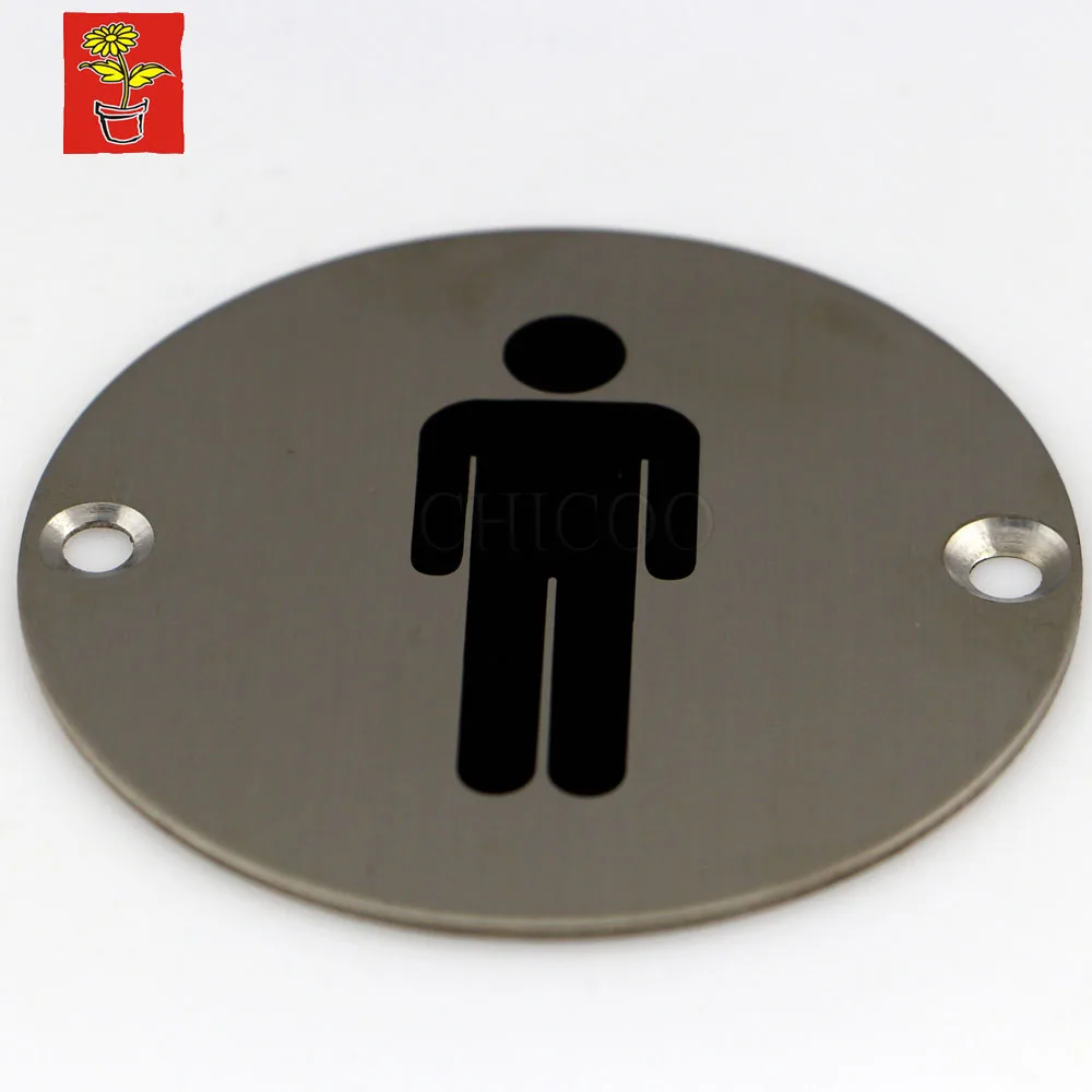 Hi-Q Steel Door Sign Plates Toilet Plate Men Signs Stainless Steel Door Name Plate Office WC Plate Door Sign Projects Hardware