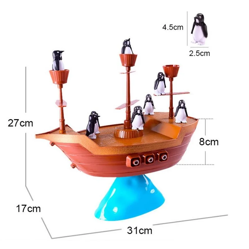 Pirate Ship Balance Game Little Penguin Puzzle Board Game Parent-child Interactive Toy Family Party Game