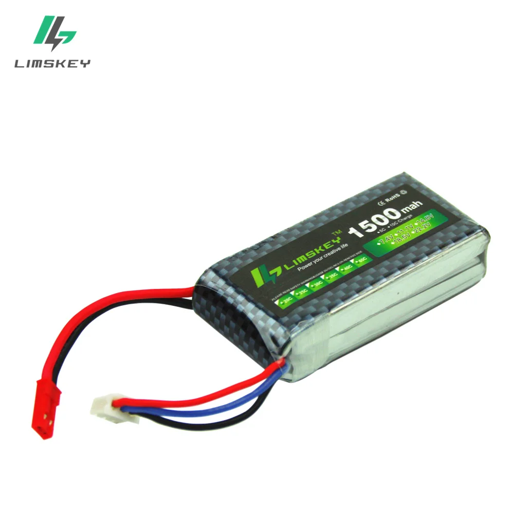 7.4V 1500mAh 30C Lipo Battery JST Plug For Halicopter Multi motor Parts 2s Lthium battery 7.4 v 1500mah Airplanes battery