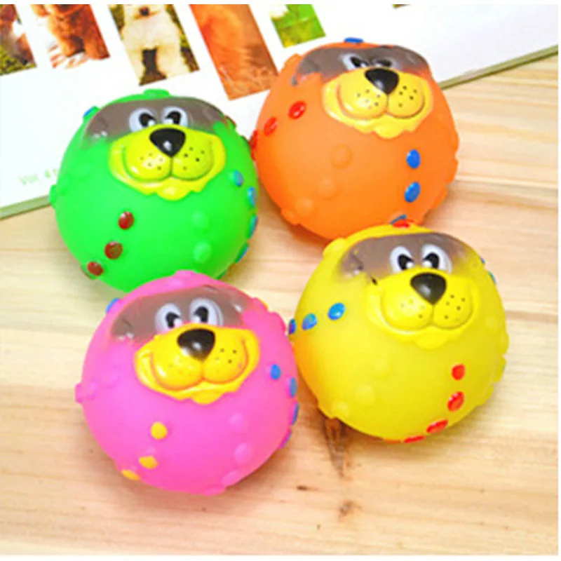 New Pet Dog Cat Cute Vinyl Pets Bite Toy Ball Squeaky Giggle Quack Sound Training Toy Chew  Good Quality