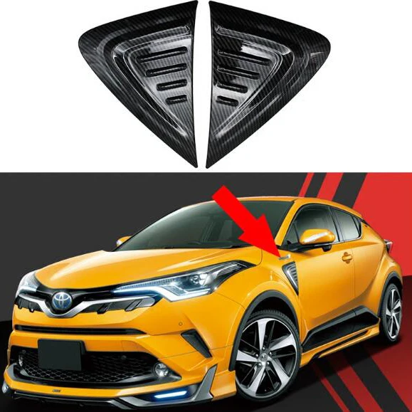 Chrome Carbon Fiber Car Body Kits Side Vents Trim For Toyota C-HR 2016 2017 2018 Accessories