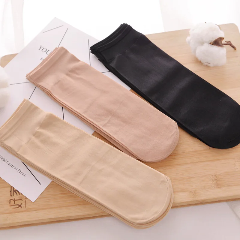 Fcare 20PCS=10 pairs nylon summer ultra-thin stockings super elastic silk anti-hook Women diabetes stockings with binding top