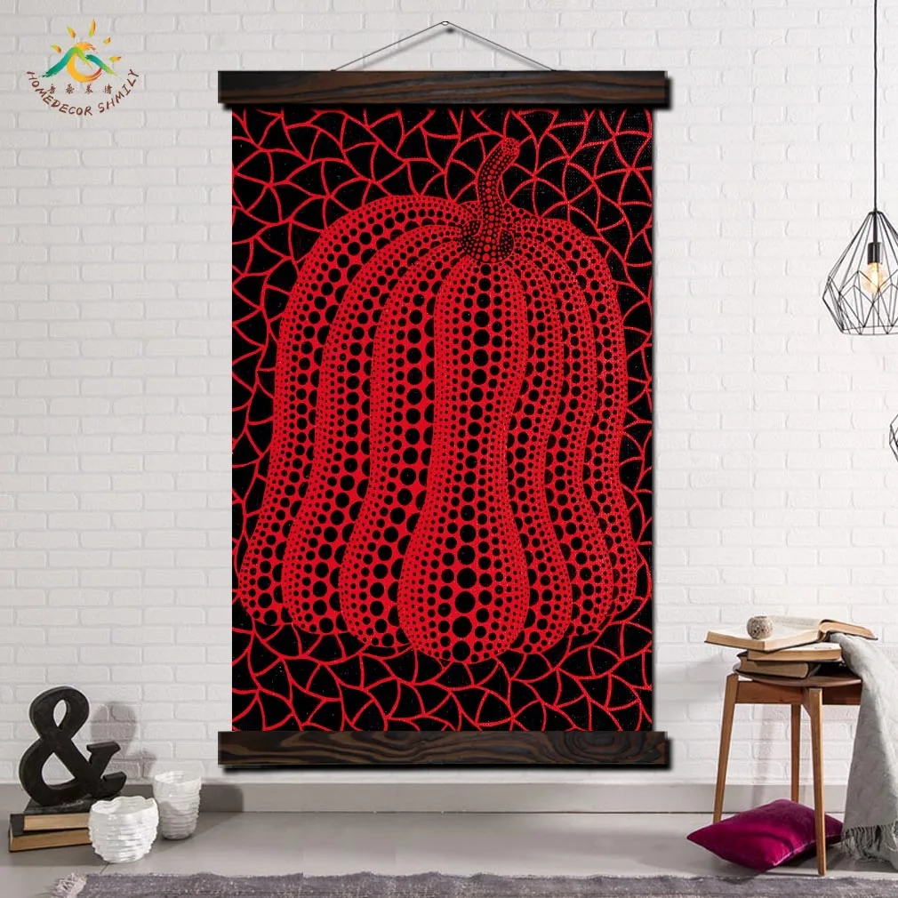 

Red Pumpkin Japan Artist Modern Canvas Art Prints Poster Wall Painting Scroll Painting Artwork Wall Art Pictures Home Decoration