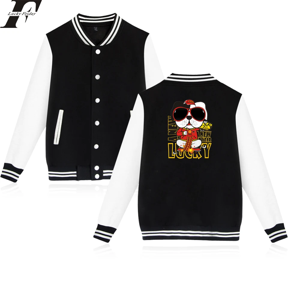 

LUCKYFRIFAYF fashion LUCKY DOG Funny Baseball Jacket men women Sweatshirts coat casual long sleeve harajuku hoodies Jackets tops