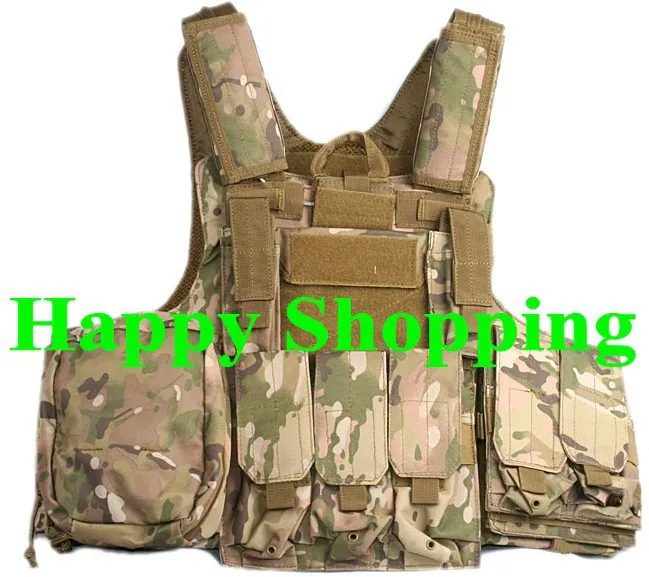 

Tactical Molle Combat Strike Plate Carrier Hunting Heavy Duty Vest CP multicam