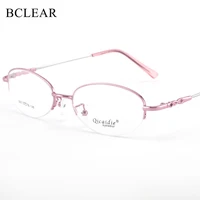 BCLEAR, gafas de aleación con memoria para mujer, gafas Vintage de medio marco, monturas de gafas ópticas, gafas de moda para mujer sin montura 2019
